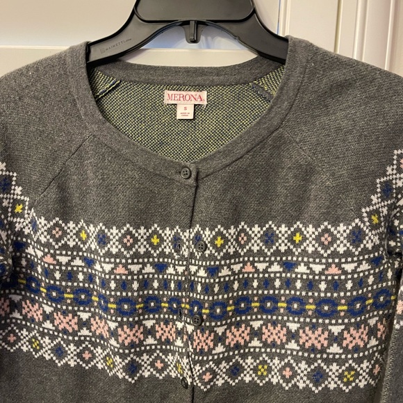 Merona button up cardigan sweater w/design - Picture 3 of 3